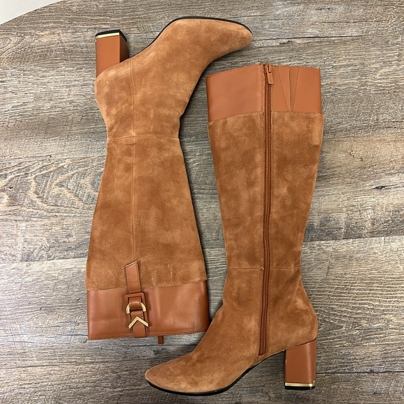 Calvin Klein CANDACE Knee High Leather Boots Size 6.5 - Picture 6 of 9